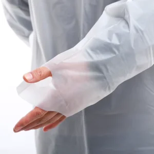 Medical Protective Clothes Light Blue Disposable CPE Isolation Gown Waterproof Polyethylene Apron Back Opening