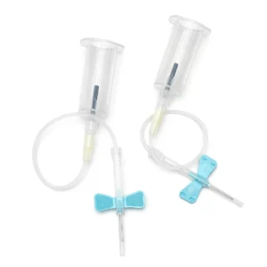Medical Retractable Butterfly Needle 23G Disposable Safety Blood Collection Needle with Pre attached Holder