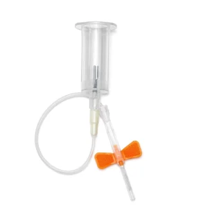 Medical Safety Lock Blood Collection Needle Orange Butterfly Wing Blood Collection Needle with Holder