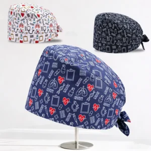 Medical Scrub Caps Surgical Nursing Hat for Men Women Breathable Comfortable Lab Hospital Doctors Working Hats