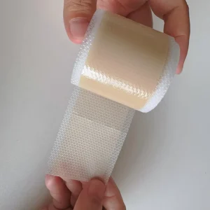 Medical Silicone Dressing Tape Roll Reusable Self-Adhesive Scar Management Sheets with Low Allergic Adhesive 4cm X 15cm