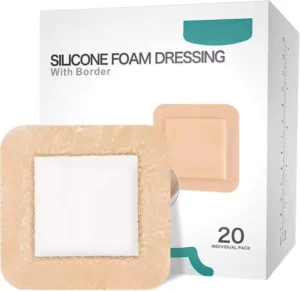 Medical Silicone Foam Dressing Self Adhesive Waterproof Wound Dressings With Border