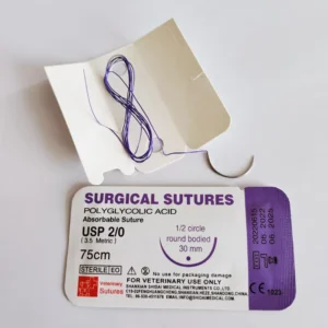 Medical Surgical Disposable Sutures Surgical PGA Monofilament Absorbable Sterilized Vet Veterinary Surgical Suture
