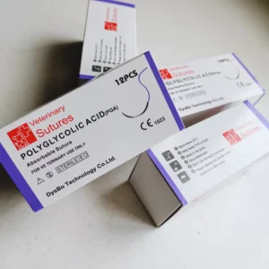 Medical Surgical Veterinary Surgical Instruments Surgery Sterile Veterinary Absorbable Polyglycolic Acid PGA Sutures Needle