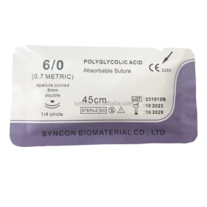 Medical Veterinary Suture Absorbable Polyglycolic Acid PGA Surgical Suture with Needle 90Cm Absorbable Medical Disposable