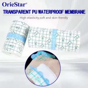 Medical Waterproof Breathable Transparent PU Film Adhesive Tape Roll Hypoallergenic Membrane for Wound Care and Daily Protection