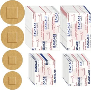 Medical Waterproof Round and Oval Shape Elastic Fabric Band Aid Wound Care First Aid Plaster 100 Count