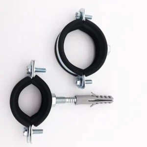 Metal 3 Inch Pipe Clamp Large Diameter Nut M8 Two Side Screws Cast Iron Exhaust Pipe Clamp With Rubber
