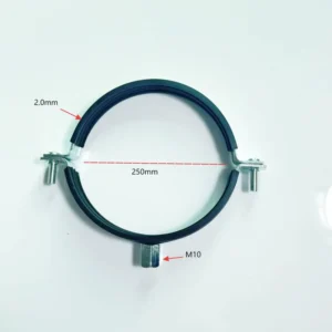 Metric R Type Stainless Steel Galvanized Split P Type Black EPDM Rubber Lined Saddle Hose Clamp RK Model 250