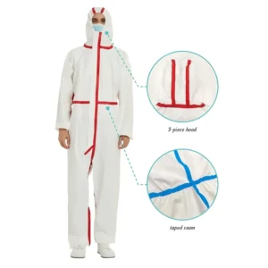 Microporous Coverall With Taped Seam Waterproof Work Clothes Disposable Medical Protective Coverall for Adults