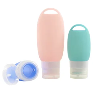 Mini 2/3 oz Portable Reusable Empty Pocket Size Silicone Shampoo Bottle Lotion Silicone Travel Squeezable Bottles for Toiletries