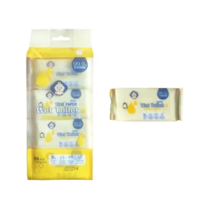 Mini Pack Portable Eco-Friendly Household Flushable Toilet Wipes 64 Pieces Thick Antibacterial Pure Water