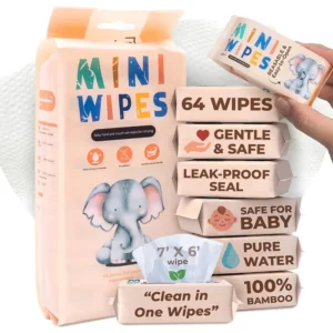 Mini Wet Wipes Travel Portable 8-Pack Hypoallergenic 99.9% Water Antibacterial Thickened Care Pocket