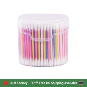 Mixed Color Cotton Swabs 300Pcs Dustproof Hypoallergenic Gentle Absorbent for Baby Ear Cleaning