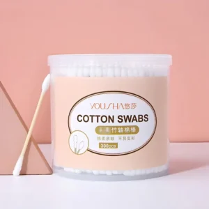 Mixed Procurement Swab Supplier Premium Quality 300Pcs Makeup Cotton Swabs Bamboo Paper Wooden Stick Cotton Buds with Round Box