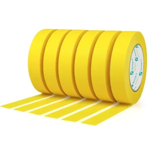 Model 9665 Yellow Crepe Paper Tape Wangogh Masking Tape Auto Refinishing High Temp Resist No Residue Factory Direct Jumbo Roll