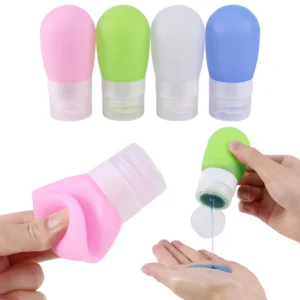 Multifunctional 2oz 60ml Portable Squeeze Travel Size Empty Lotion Silicone Salad Dressing Travel Bottles for Makeup Cleaner