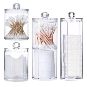 Multipurpose Clear Plastic Cotton Pad Holder Swab Storage Container Dispenser Acrylic Cotton Bud Ball and Swab Holder