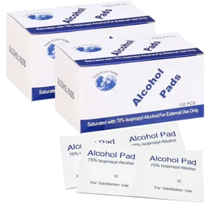 Nail Cleaning Alcohol Wipe Prep Pads 70% Alcohol Individually Wrapped 2-Ply Disposable Sterile Pads (100 Qty)