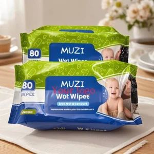 Natural Plant Formula Organic Biodegradable Cloth Wipes for Baby Private Label Baby Wet Wipes
