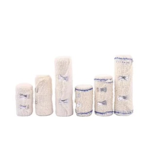 Natural White Spandex Crepe Bandage for Wound Fixed Elastic Bandage Cotton Crepe Bandage With Clips