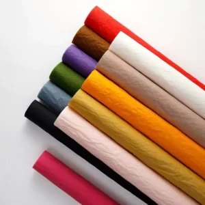 New Arrival Virgin Pulp Biodegradable Eco-Friendly Wrinkled Flower Wrapping Paper Crepe PVC Coated Double Side Gravure Printing