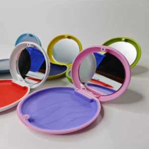 New Design Portable Orthodontic Dental Aligner Retainer Denture Box Mirror Case With Silicone Rubber Pad