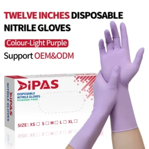 Nitrile Disposable Gloves 12 Inch Extra Long Latex Free Grain Texture Fingers Food Safe Durable Protection Multipurpose Use