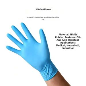 Nitrile Gloves Disposable Blue Latex Free Oil Resistant Gloves for Kitchen Cooking Cleaning Medical Care Laboratory Use