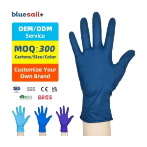 Nitrile Gloves Hospital Doctor Examination Non slip Ink Blue Powder Free Disposable 3mil Nitrile Gloves for Medical