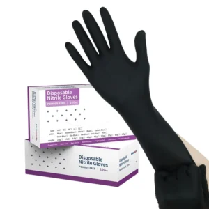 Nitrile Gloves Medical Examination Black Powder Free 4mil Disposable Gloves for Dental