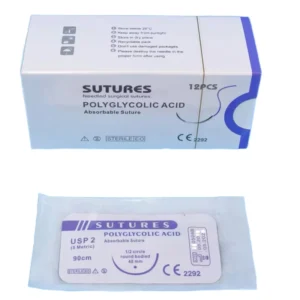 Non Absorbable Absorbable Suture Material Nylon Silk Polyester Veterinary Surgical Suture 6/0 5/0 4/0 3/0 75cm Polypropylene