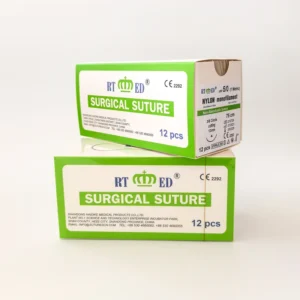 Non Absorbable NYLON SILK Ployester Polypropylene Surgical Sutures with Needle