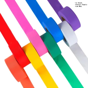 Non Adhesive Fade Less Surveyor Marking Tape Fluorescent Flagging Tape Multicolored Forestry PVC Flagging Marking Tape Roll