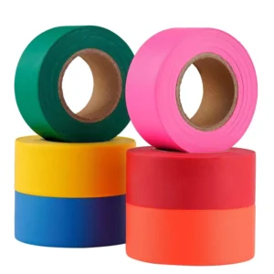 Non-Adhesive Neon PVC Survey Flagging Tape Single Acrylic for Tree Marking Hunting Fluorescent Roll for Surveyor Use