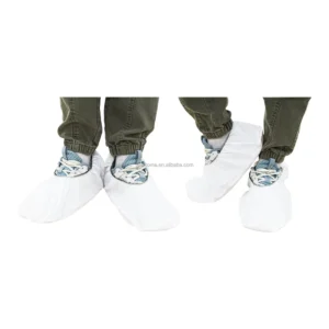 Non Sterile Class I Medical Consumables 100 Pack Breathable Durable PVC Non woven Shoe Covers