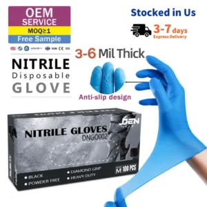 Non Sterile Industrial Surgical Guantes Medical Consumables Blue Nitrile Disposable Examination Gloves Powder Free
