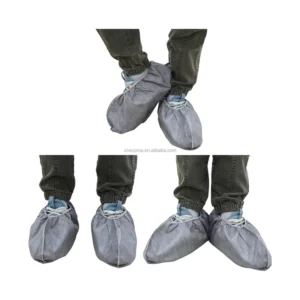 Non Sterile PP Medical Shoe Covers Gray Non Woven Disposable Dustproof Waterproof
