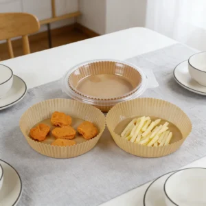 Non Stick Food Grade High Temperature Parchment Paper Air Fryer Paper Round Tray Silicon Oil Air Fryer Disposable Paper Liner