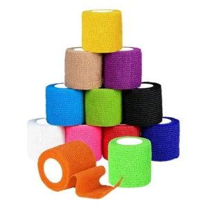 Non Woven Fabric Elastic Kinesiology Therapeutic Tape Cohesive Bandage Sports Bandage Tape Black