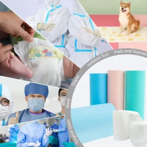 Non Woven Fabric Roll PP SSS SSSS Hydrophobic Spunbond Nonwoven Absorbent Non Woven Fabric Rolls for Diapers Sanitary Pads