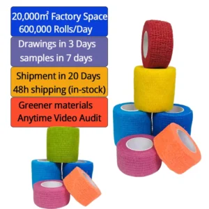 Non Woven Medical Cohesive Bandage High Elasticity Pet Cat Dog Elastic Hand Tear Bandage