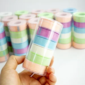 Non Woven Paper Surgical Silicone Gel Medical Eyelash Extension Tape Pink and Green Color for Lashes Sensitive Skin