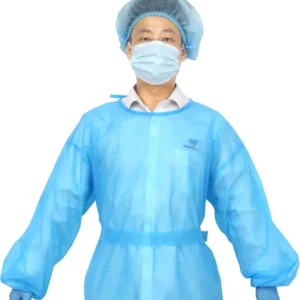 Non-Woven Stitched PP Disposable EO Disinfecting Surgical Gown Medical Isolation Coverall