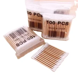Non pollution Cotton Swab Stick Wooden Cotton Swab From China Disposable Cotton Bud 10 15 Days Customized Household Daily Use