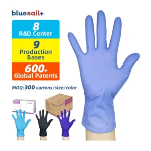 Non slip Nitrile Examination Gloves Hospital Doctor Dentist Violet Blue Disposable 4mil Powder Free for Medical