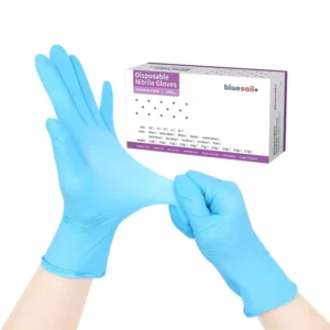 Non slip Nitrile Gloves Textured Fingertips Blue Medical Disposable Powder Free 4mil Nitrile Examination Gloves for Hospital