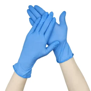 Non slip Nitrile Gloves Textured Fingertips Medical Examination Ice Blue Disposable Powder Free 4mil Nitrile Gloves for Hospital