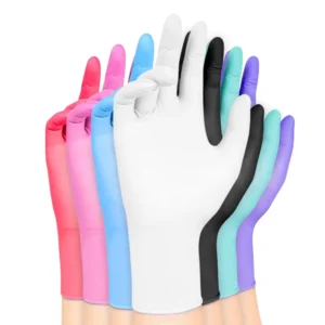 Non sterile Grade 12inches Disposable Safety Gloves Soft Pink Nitrile with Powder Free Blue Purple Black Options