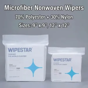 Nonwoven Cleanroom Wiper 9x9inch 150pcs Lint Free Microfiber Wiping Paper For Optical Lens Semiconductor Manufacturing